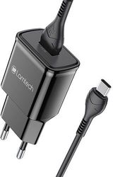 LAMTECH LAMTECH QUICK CHARGER USB3.0 18W WITH TYPE-C CABLE 1M BLACK LAM021981
