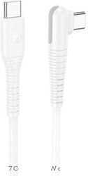 LAMTECH LAMTECH TYPE-C TO TYPE-C 60W ANGLED DATA &amp; CHARGE CABLE 1M WHITE LAM114307