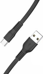 LAMTECH LAMTECH TYPE-C 3.0A FLAT CHARGING CABLE 1M BLACK LAM111801