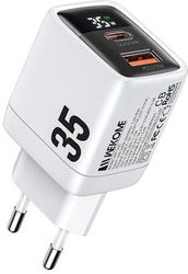 WK CHARGER GAN WK 35W PD+QC3.0 WHITE WP-U25