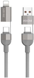 WK CHARGING CABLE 4 IN 1 WK 240W USB/TYPE-C TO I6/TYPE-C GREY 1M WDC-48