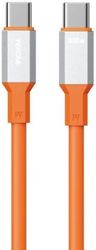 WK CHARGING CABLE WK 100W TYPE-C/TYPE-C TINT II ORANGE 1,2M WDC-17
