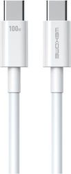 CHARGING CABLE WK 100W TYPE-C/TYPE-C WHITE 1M WDC-182 5A