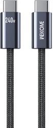 WK CHARGING CABLE WK 240W TYPE-C/TYPE-C BLACK 1M WDC-23