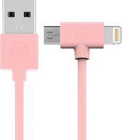 WK CHARGING CABLE WK 2IN1 I6/MICRO PINK 1M AXE