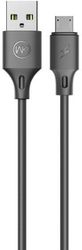 WK CHARGING CABLE WK MICRO BLACK 2M FULL SPEED PRO WDC-092 2.4A
