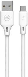 WK CHARGING CABLE WK MICRO WHITE 2M FULL SPEED PRO WDC-092 2.4A