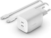 BELKIN WALL CHARGER 65W DUAL USB-C GAN W/PVC 5A, C-C, 2.0M