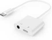 CABLEXPERT CABLEXPERT USB TYPE-C PLUG TO STEREO 3.5MM AUDIO ADAPTER WITH EXTRA SOCKET WHITE A-CM-3.5FP-01