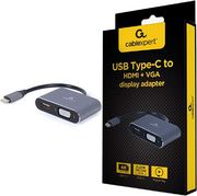CABLEXPERT USB TYPE-C TO HDMI + VGA DISPLAY ADAPTER SPACE GREY RETAIL PACK A-USB3C-HDMIVGA-01