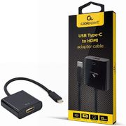 CABLEXPERT USB TYPE-C TO HDMI ADAPTER CABLE 4K@60HZ 15CM BLACK RETAIL PACK A-CM-HDMIF-04