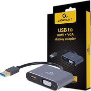 CABLEXPERT 4K USB TO HDMI + VGA DISPLAY ADAPTER SPACE GREY RETAIL PACK A-USB3-HDMIVGA-01