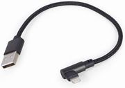 CABLEXPERT ANGLED 8-PIN USB CHARGING &amp; DATA CABLE 0.2M BLACK CC-USB2-AMLML-0.2M