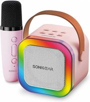 SONICGEAR IOX K200 BLUETOOTH 5.1 HOME KARAOKE PORTABLE SPEAKER WITH WIRELESS MIC PINK IOXK200P