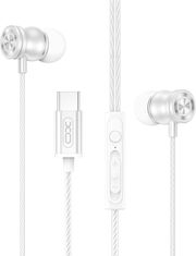 XO XO EP80 ΕΝΣΥΡΜΑΤΑ IN-EAR ΜΕΤΑΛΛΙΚΑ ΑΚΟΥΣΤΙΚΑ ΜΕ ΜΙΚΡΟΦΩΝΟ ΚΑΙ ΒΥΣΜΑ USB-C ΣΕ ΛΕΥΚΟ ΧΡΩΜΑ