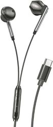 XO XO EP66 ΕΝΣΥΡΜΑΤΑ CRESCENT ΑΚΟΥΣΤΙΚΑ ΜΕ ΜΙΚΡΟΦΩΝΟ ΚΑΙ ΒΥΣΜΑ USB-C ΣΕ ΜΑΥΡΟ ΧΡΩΜΑ