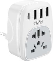 XO XO WL26 UNIVERSAL ΑΝΤΑΠΤΟΡΑΣ ΤΡΟΦΟΔΟΣΙΑΣ ΣΕ SCHUKO ΚΑΙ ΜΕ 4 ΕΞΟΔΟΥΣ 3XUSB-A &amp; 1X USB-C