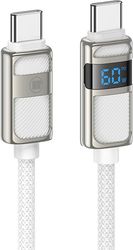 LAMTECH LAMTECH TYPE-C TO TYPE-C 3A HIGH POWER DISPLAY CHARGE &amp; DATA CABLE 60W 1.2M WHITE LAM980695