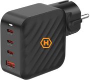 HAMMER ΦΟΡΤΙΣΤΗΣ ΤΑΞΙΔΙΟΥ HAMMER RAPIDCHARGE QUAD USB-A 3XUSB-C PD 100W BLACK
