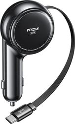 ΦΟΡΤΙΣΤΗΣ ΑΥΤΟΚΙΝΗΤΟΥ 60W WK WP-C50 1 ΘΕΣΗΣ, ΜΕ ΚΑΛΩΔΙΟ USB-C 30W ΜΑΥΡΟ