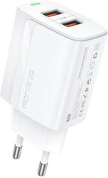 TRAVEL FAST CHARGER FONENG EU63 WITH DUAL OUTPUT 2XUSB A 12W 2.4A WHITE