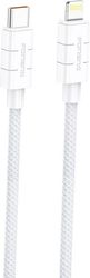 USB 2.0 CABLE FONENG XS02 BRAIDED USB C TO LIGHTNING PD 27W 1.2M WHITE