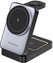 WIRELESS CHARGER MAGNETIC FOLDABLE 3IN1 FONENG CP126 15W BLACK