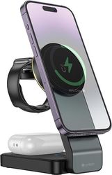 LAMTECH 3-IN-1 MAGNETIC FOLDING WIRELESS FAST CHARGER BLACK LAM980879