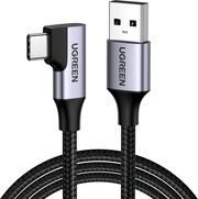 UGREEN USB-A TO TYPE-C CABLE US385 ANGLED 60W 3A 1M GREY