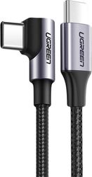 UGREEN TYPE-C TO TYPE-C CABLE US255 ANGLED 60W 3A 2M GREY