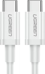 UGREEN TYPE-C TO TYPE-C CABLE US264 60W 3A 0.5M WHITE