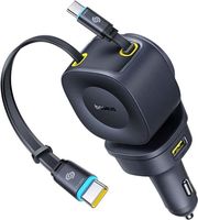 BASEUS CAR CHARGER PRIMETRIP VR2 MAX 163W 3A 1 X USB-A - 1 X TYPE-C WITH TYPE-C CABLE BLACK