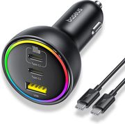 BASEUS CAR CHARGER 152.5W 5A 1 X USB-A - 2 X TYPE-C WITH TYPE-C CABLE BLACK C00036101111-00