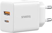 BASEUS WALL CHARGER CUBE 20W 3A 1 X USB-A - 1 X TYPE-C WHITE P10111403213-00