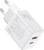 BASEUS WALL CHARGER CUBE 30W 2.4A 1 X USB-A - 1 X TYPE-C WHITE P10111404213-00