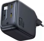 BASEUS WALL CHARGER ENERCORE CJ11 67W 3.35A 2 X TYPE-C WITH TYPE-C CABLE BLACK E0121E00