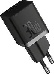 BASEUS WALL CHARGER GAN5S 30W 3A 1 X TYPE-C WITH TYPE-C CABLE BLACK P10110902113-00