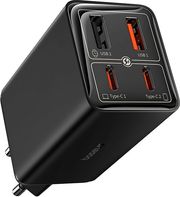 BASEUS WALL CHARGER GAN6 PRO 100W 3.25A 2 X USB-A - 2 X TYPE-C WITH TYPE-C CABLE BLACK