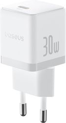 BASEUS WALL CHARGER PALM 30W 3A 1 X TYPE-C WHITE
