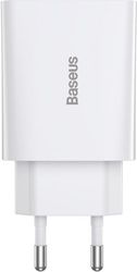 BASEUS WALL CHARGER SPEED MINI 20W 3A 1 X TYPE-C WHITE