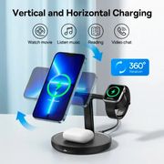 BASEUS WIRELESS CHARGER SWAN 3IN1 20W 1.67A BLACK