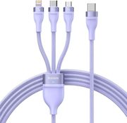 BASEUS FLASH SERIES II 3IN1 100W 5A USB-A TO LIGHTNING / MICROUSB / TYPE-C CABLE 1.2M PURPLE
