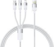 BASEUS STARSPEED 3IN1 100W 5A USB-A TO LIGHTNING / MICROUSB / TYPE-C CABLE 1.5M WHITE