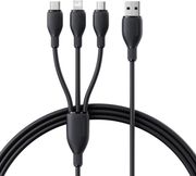 BASEUS ULTRA FAST 3IN1 18W 2.4A USB-A TO LIGHTNING / MICROUSB / TYPE-C CABLE 1.3M BLACK
