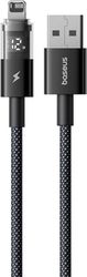 BASEUS DISPLAY 2 12W 2.4A USB-A TO LIGHTNING CABLE 1M BLACK