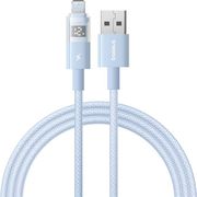 BASEUS DISPLAY 2 12W 2.4A USB-A TO LIGHTNING CABLE 1M BLUE