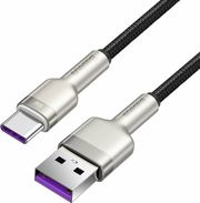 BASEUS CAFULE METAL SERIES 66W 6A USB-A TO TYPE-C CABLE 0.25M BLACK