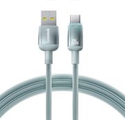 BASEUS DISCOLOR 100W 5A USB-A TO TYPE-C CABLE 1M BLUE GREEN