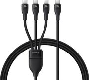 BASEUS FLASH SERIES III 3IN1 100W 5A TYPE-C TO 3 X TYPE-C CABLE 1.5M BLACK