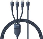 BASEUS FLASH SERIES III 3IN1 100W 5A TYPE-C TO 3 X TYPE-C CABLE 1.5M BLACK